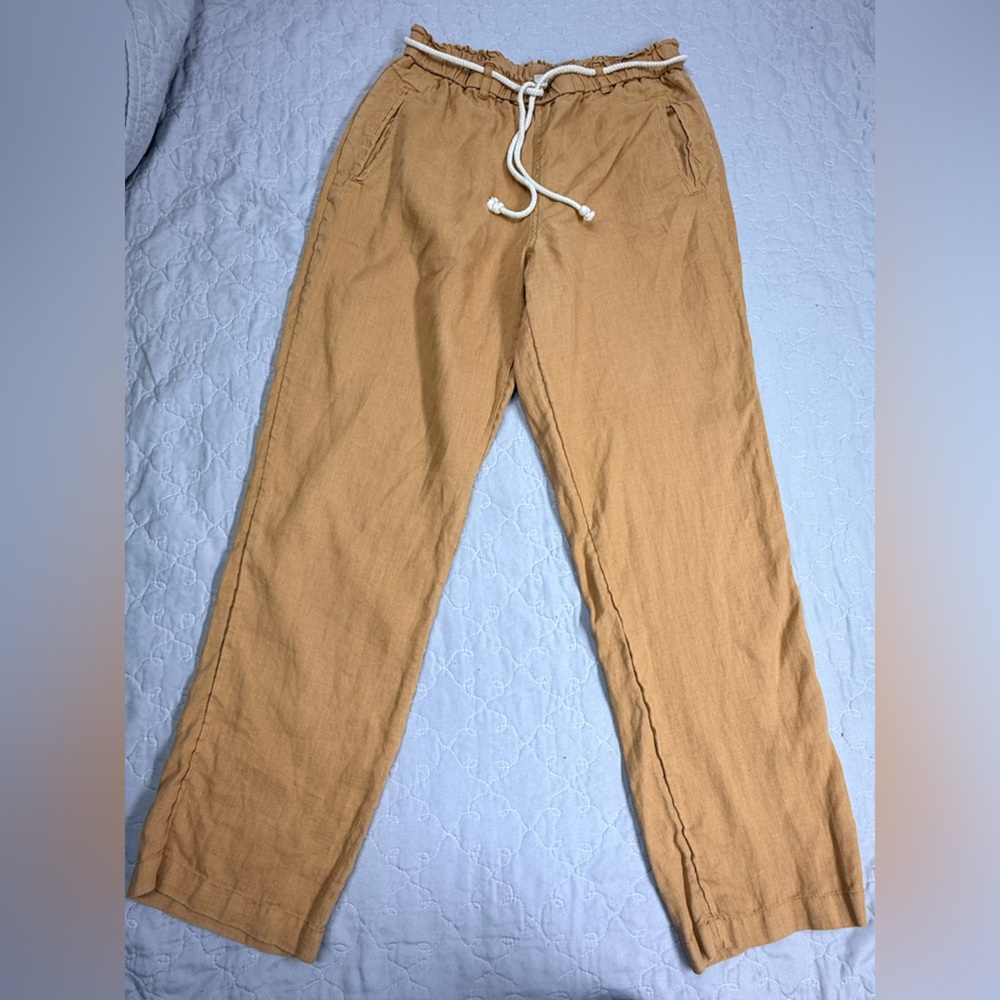 C&C California Relaxed Drawstring Straight Leg Pants — Camel